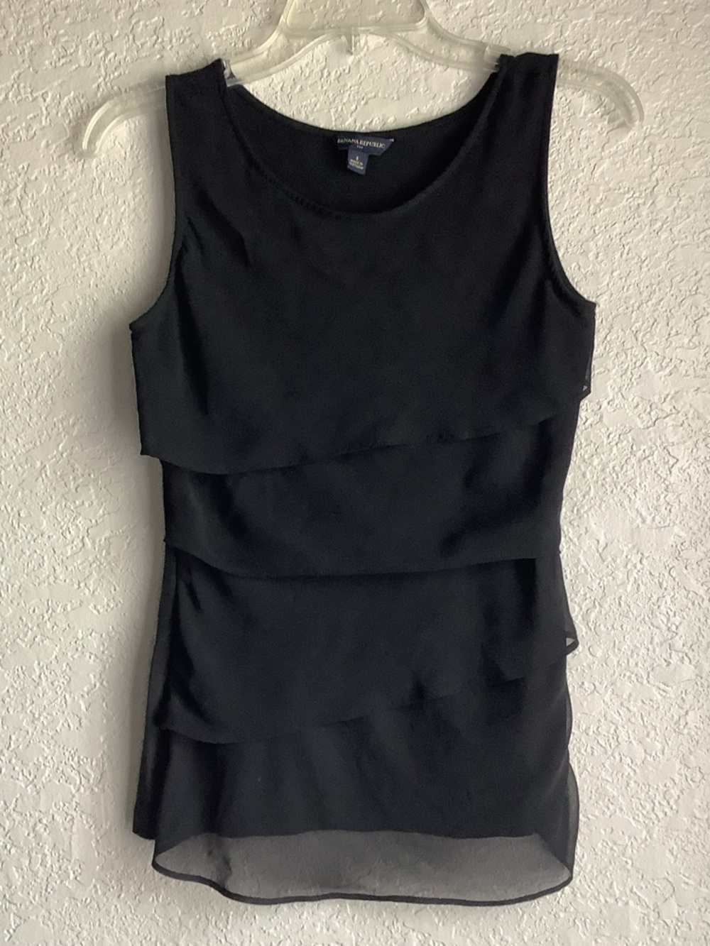 Banana Republic Black Tiered Sleeveless Blouse